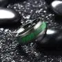King Will 8mm Men Titanium Wedding Ring Inlaid Green Resin&Slender Silver Titanium Flat/Dome Style King Will 8mm Men Titanium Wedding Ring Inlaid Green Resin&Slender Silver Titanium Flat/Dome Style