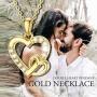 Yafeeso Solid 14K Gold Heart Necklace for Women Girls Double Heart Pendant Necklace for Anniversary Mothers Day Couple Jewelry Gifts for Her, 16+2 Inch