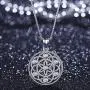 Sterling Sliver Necklace For Women,Flower of Life Pendant,Seed of Life Necklace,Sacred Geometry Round Circle Charm Pendant with Zircon,Yoga Jewelry Necklace Chain 18 inches with Jewelry Gift Box Sterling Sliver Necklace For Women,Flower of Life Pendant,Seed of Life Necklace,Sacred Geometry Round Circle Charm Pendant with Zircon,Yoga Jewelry Necklace Chain 18 inches with Jewelry Gift Box