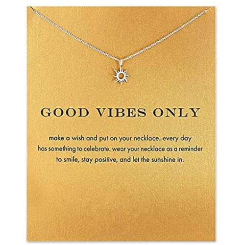 Fashion Sun Necklace Clavicle Chain Sunlight Sunshine Pendant Necklace With Message Card Friendship Dainty Gold Silver Jewelry