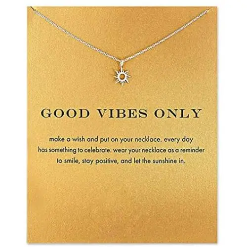 Fashion Sun Necklace Clavicle Chain Sunlight Sunshine Pendant Necklace With Message Card Friendship Dainty Gold Silver Jewelry