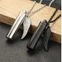 sailimue 2Pcs Cylinder Cremation Urn Necklace for Ashes Memorial Keepsake Pendant with Angel Wing Charm Necklace Stainless Steel Cremation Jewelry sailimue 2Pcs Cylinder Cremation Urn Necklace for Ashes Memorial Keepsake Pendant with Angel Wing Charm Necklace Stainless Steel Cremation Jewelry