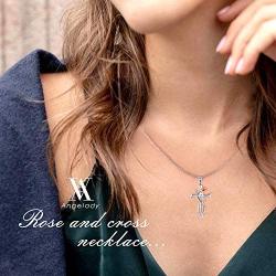 Angelady Mothers Day Gift Sunflower Cross Necklace for Women Mom Girls, You are My Sunshine Flower Necklace Valentine Birthday Jewelry, Come with Gift Box
