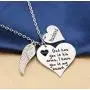 Joycuff God Has You in His Arms I Have You in My Heart Memorial Gifts for Loss of Loved One Stainless Steel Silver Pendant Necklace Sympathy Gifts for Women Sister