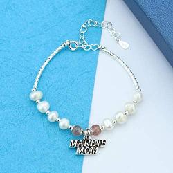 HN HNHB Marine Mom Bracelet Military Mom Navy Marine Gift Women Jewelry Gifts Makes Perfect Mom Gifts