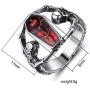 HSQYJ Punk Silver Skull Bat Ring Gothic Vampire Bloody Red Enamel Coffin Rings Mens Womens Metal Rock Biker Bands Fashion Jewelry