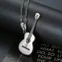 MONALLY Guitar Necklace for Men Women Hip Hop Music Style Stainless Steel Guitar Pendant Jewelry Gifts MONALLY Guitar Necklace for Men Women Hip Hop Music Style Stainless Steel Guitar Pendant Jewelry Gifts