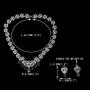 EVER FAITH Womens CZ Fan-Shaped Knot Waterdrop Dangle Necklace Earrings Set Clear-Tone for Bridal, Feast