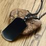Fusamk Hip Hop Stainless Steel Camouflage Dog Tag Pendant Chain Necklace