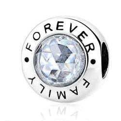 Family Forever Charm 925 Sterling Silver Bead Gift for Dad Mom and Families Fit DIY Bracelet