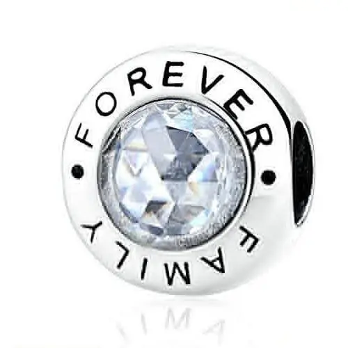 Family Forever Charm 925 Sterling Silver Bead Gift for Dad Mom and Families Fit DIY Bracelet Family Forever Charm 925 Sterling Silver Bead Gift for Dad Mom and Families Fit DIY Bracelet