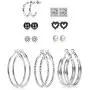 ORAZIO 9-45 Pairs Assorted Multiple Stud Earrings for Women Big Hoop Earrings Silver Tone ORAZIO 9-45 Pairs Assorted Multiple Stud Earrings for Women Big Hoop Earrings Silver Tone