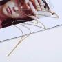 Long Pendant Necklace - Layer Simple Bar Necklace Disc Necklace Minimalist Y Strands for Women Girl