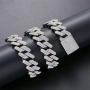 Fantex 20mm Iced Out Luxury Cuban Link Chain, Full Pave Shiny 5A Lab Diamond Hip Hop Gold Plated Necklace with Box Clasp for Men Women