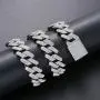 Fantex 20mm Iced Out Luxury Cuban Link Chain, Full Pave Shiny 5A Lab Diamond Hip Hop Gold Plated Necklace with Box Clasp for Men Women