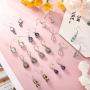 16 Pairs Crystal Drop Dangle Earrings Crystal Dangle Hook Earrings Teardrop Pendant Hoop Earrings Multicolor Boho Crystal Earrings Set for Women Girls Jewelry