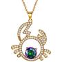 Hipunk Constellation Necklace Iced Out 18k Gold Plated 12 Zodiac Sign Pendant Horoscope Astrology Star Birthday Jewelry SP0068