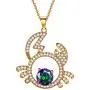 Hipunk Constellation Necklace Iced Out 18k Gold Plated 12 Zodiac Sign Pendant Horoscope Astrology Star Birthday Jewelry SP0068