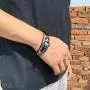 HUASAI 12 Twelve Constellations Hand Woven Leather Bracelet and Moon Pendant Necklace Zodiac Sign Jewelry Set HUASAI 12 Twelve Constellations Hand Woven Leather Bracelet and Moon Pendant Necklace Zodiac Sign Jewelry Set