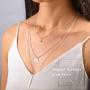 Yalice Multi-Layered Round Disc Necklace Chain Vertical Bar Pendant Necklaces Jewelry for Women and Girls