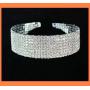 8-row Eight Rows Clear White Austrian Rhinestone Crystal Choker Necklace Collar Dance Party Wedding N077s Silver