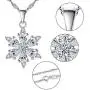 Lucky Snowflake Necklace Long Pendant Necklace with White Cubic Zirconia Silver Jewelry for Women Girls Lucky Snowflake Necklace Long Pendant Necklace with White Cubic Zirconia Silver Jewelry for Women Girls