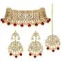 I Jewels Indian Gold Plated Traditional Kundan Choker Ethnic Bollywood Designer Jewelry Set with Earrings & Maang Tikka For Women I Jewels Indian Gold Plated Traditional Kundan Choker Ethnic Bollywood Designer Jewelry Set with Earrings & Maang Tikka For Women
