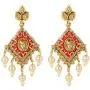 Efulgenz Indian Bollywood Gold Plated Kundan Maang Tikka Head Chain Dangle Earrings Bridal Wedding Jewelry Set