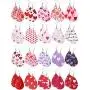 20 Pairs Valentines Day Leather Earrings for Women Heart Print Teardrop Dangle Earrings Lightweight Leather Drop Earrings 20 Pairs Valentines Day Leather Earrings for Women Heart Print Teardrop Dangle Earrings Lightweight Leather Drop Earrings