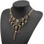 LZHLQ Jewelry Fashion Multi-Level Pirate Skull Tassel Charm Necklace Collar Bib for Women Horror Necklace Punk