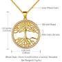 Beautlace Tree of Life Necklace Silver/18K Gold/Black Gun Plated Family Trees Pendant Charm Jewelry Gifts for Men/Women Girls