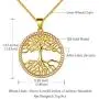 Beautlace Tree of Life Necklace Silver/18K Gold/Black Gun Plated Family Trees Pendant Charm Jewelry Gifts for Men/Women Girls