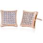 LuReen Gold Silver 11mm Square CZ Stud Earring of Mens Boy aretes para hombre