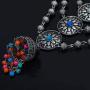 Jwellmart Indian Oxidized Silver Long Statement Partywear Multiline Necklace Fashion Jewelry Set for Women and Girls