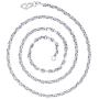 14K Yellow or White Gold Solid 3mm-5mm Fancy Filk Chain with Lobster Claw Clasp | Italian Gold Necklaces | Gold Filk Necklaces for Men and Women