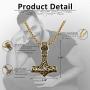 Zysta Norse Thors Hammer Pendant Vikings Necklace Keychain for Men Retro God Mythology Legendary Keyring Keychain Mjolnir Odin Symbol Necklaces Nordic Jewelry Gift