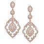 SWEETV Chandelier Wedding Earrings Rose Gold Bridal Earrings for Women Brides-Art Deco Drop Dangle Earrings