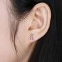 AoedeJ Fashion Initial Letter Earrings 925 Sterling Silver Small Letter Alphabet A-Z Stud Earrings Girls hypoallergenic