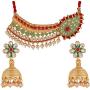 Efulgenz Indian Bollywood Traditional Kundan Pearl Wedding Choker Necklace Earrings Jewelry Set