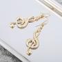 Women Dangle Earrings,Musical Note Drop Earring for Girl Rhinestone Earring Hook Earring with CZ Crystal