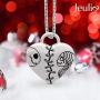 Jeulia Jack Skellington and Sally Necklace 925 Sterling Silver “ The nightmare before Chirstmas” Pendant Necklace Jack Skellington Halloween Jewelry Romantic Jewelry Gift