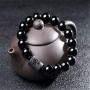 Anti-Swelling Black Obsidian Bracelet - Natural Obsidian Stone Bead Bracelet Couple Men 12mm and Women 10mm Dragon and Phoenix Totem Jewelry