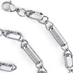 Peora Stainless Steel Rolled Coil Link Necklace for Men, 6mm, Premium Hypoallergenic 316L Surgical Grade, 20 inch