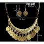 MIXIA Dancing Gypsy Jewelry Ethnic Coin Bib Necklace Drop Earring 2 Pcs Jewelry Set Women Exotic Bohemian Accessories