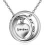 LoEnMe Jewelry Urn Necklace for Ash Cremation Pendant Love Heart Crossed Ring Family Dog Cat Pet for Women Men