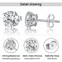 SUPRAONE 6 Pairs Stud Earrings Set, 925 Sterling Silver Hypoallergenic Round Cubic Zirconia 18K Gold Plated for Women Girls Men 3-8mm