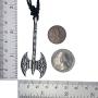 Medieval Jewelry Celtic Viking Double Edges Edged Headed Battle Barbarian Axe Ax Axes Labrys Pewter Mens Pendant Necklace Protection Amulet Good Luck Lucky Charm Wealth Money w Black Adjustable Cord