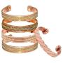 FASHIONZAADI Copper Bracelet Set of 5,Magnetic 100% Pure Copper Therapy Effective & Natural Relief Jewelry for Mens & Womens