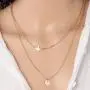 MIXIA Minimalist Peace Dove Soar Flying Double Layers Crystal Sequins Coin Chain Pigeon Bird Water Drop Pendant Multilayer Boho Necklace for Women Girls