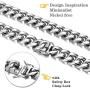 ROWIN&CO Mens Bracelet Heavy Big 316L Stainless Steel Cuban Chain Bracelet Jewelry Hip hop Wrist Link, 8 / 8.5 / 9 inchs